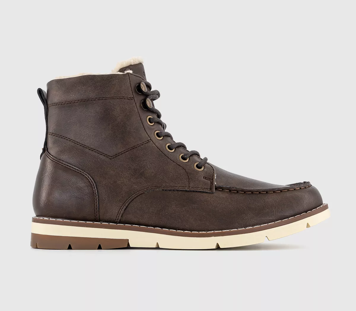 OFFICE Bennett Apron Borg Lined Hybrid Boots Brown
