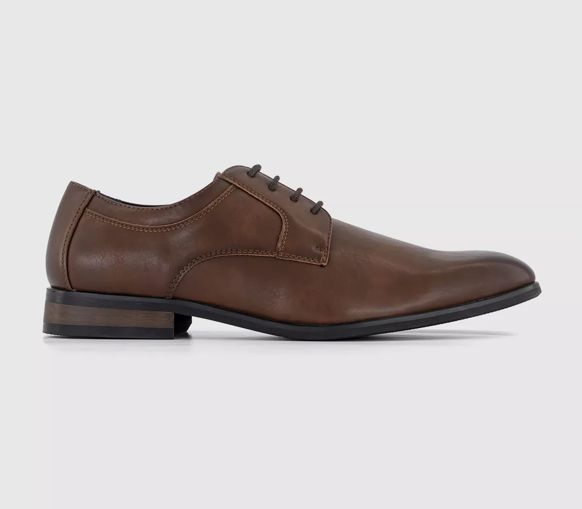 OFFICE Modena Plain Toe Derby Shoes Brown