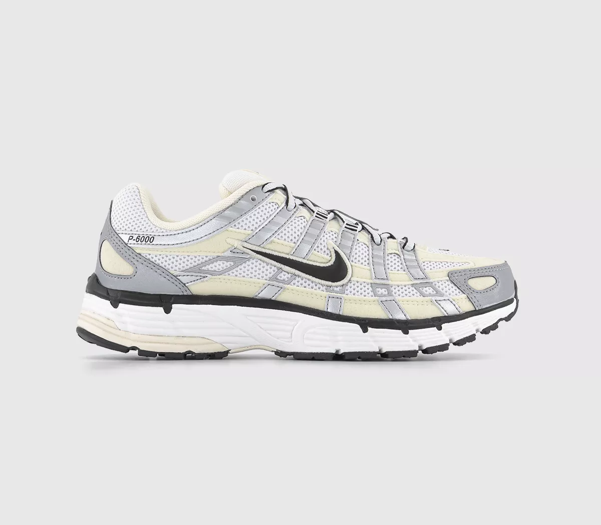 Nike P-6000 Trainers Coconut Milk Black Summit White Matalic Silver
