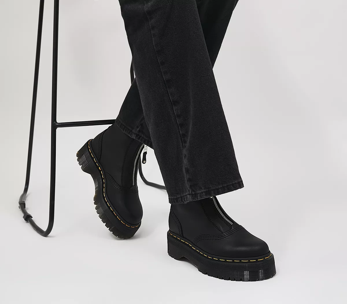 Dr. Martens Jetta Zip Front Boots Black