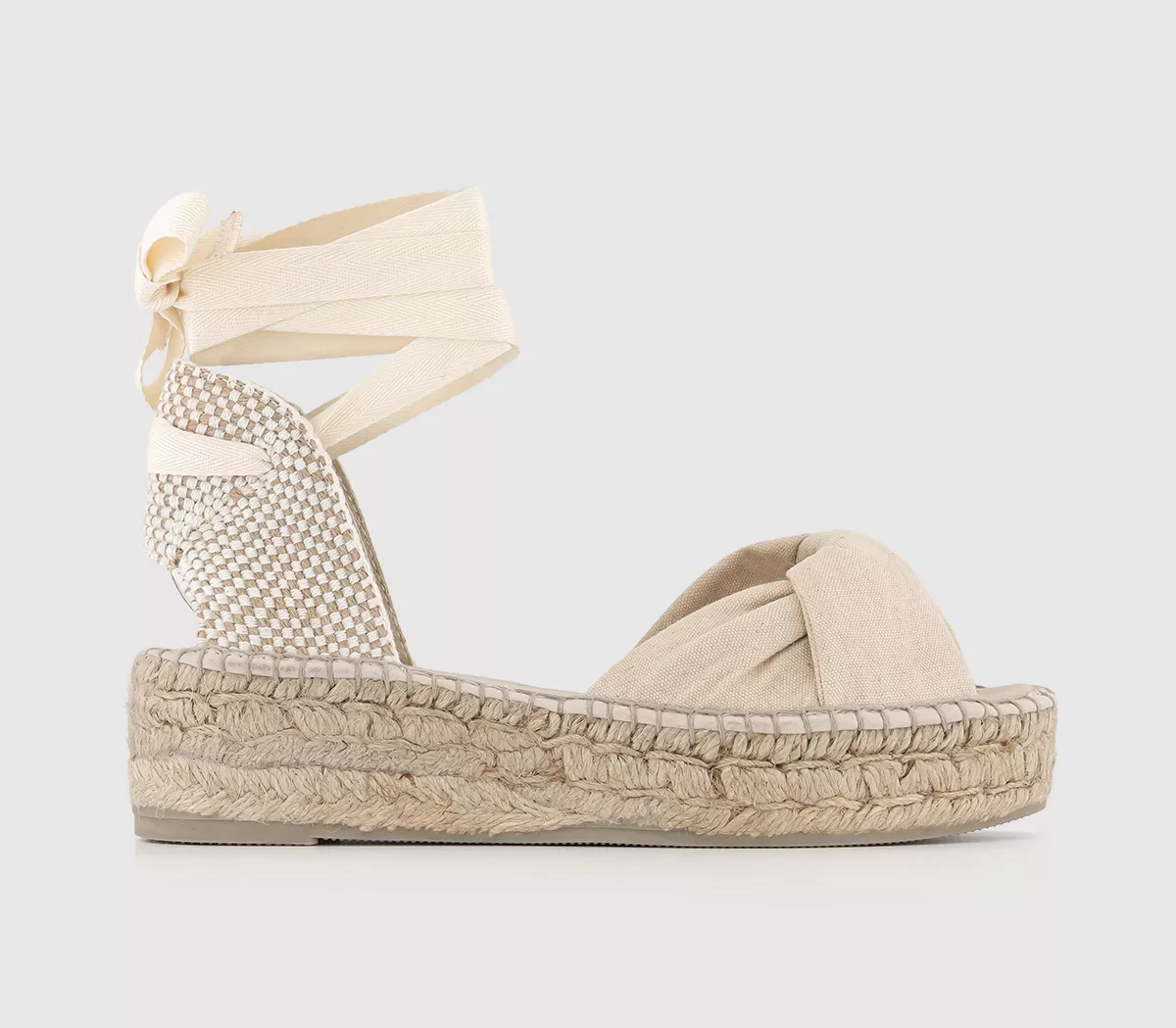 Gaimo for OFFICE Twisted Platform Sandals Cream Canvas