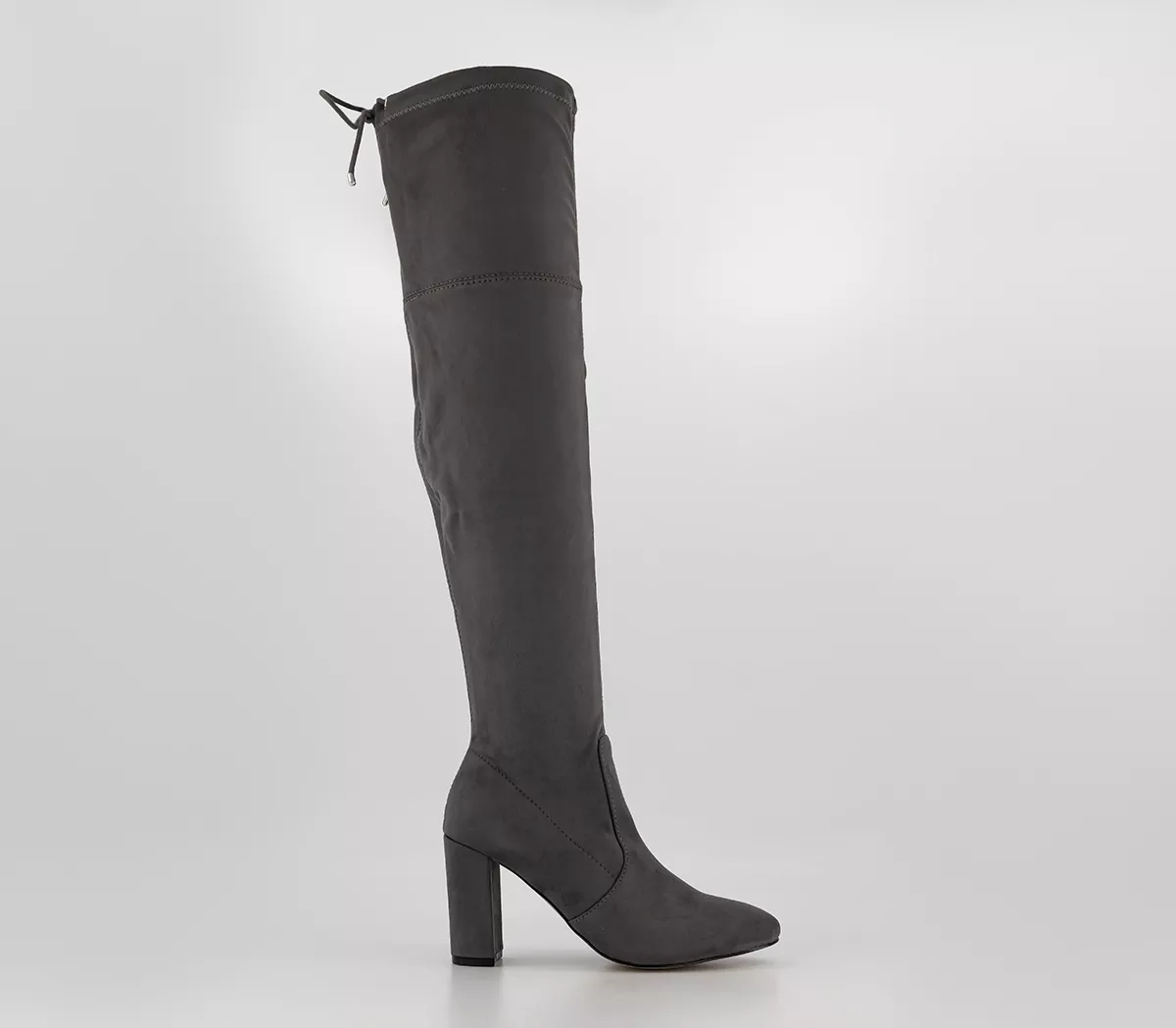 OFFICE Katie Over The Knee Stretch Boots Grey