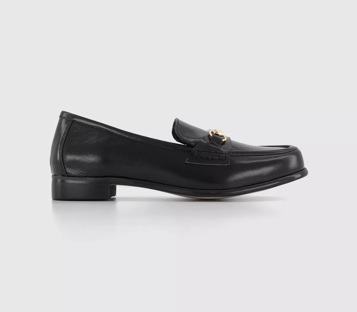 OFFICE Formula Snaffle Trim Leather Loafers Black Leather