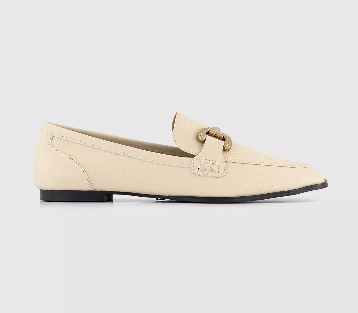 OFFICE Farland Leather Trim Loafers Off White Leather