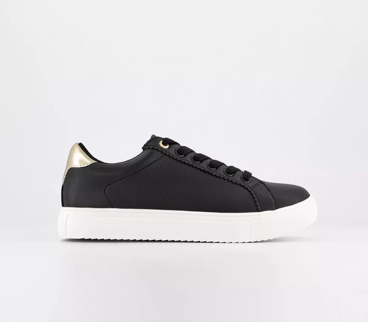 OFFICE Force Lace Up Cup Sole Trainers Black