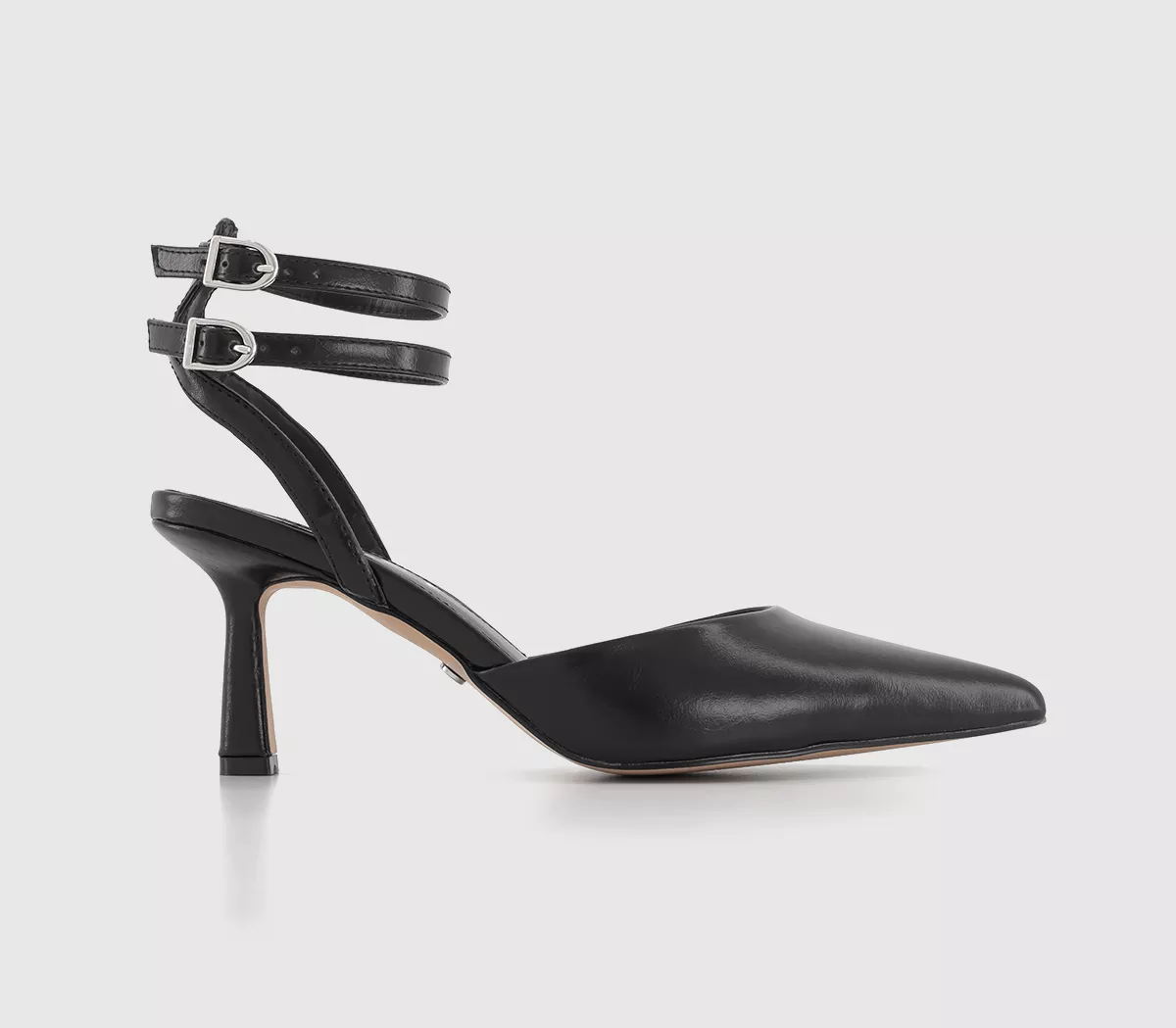 OFFICE Miller Buckle Detail Strappy Court Heels Black