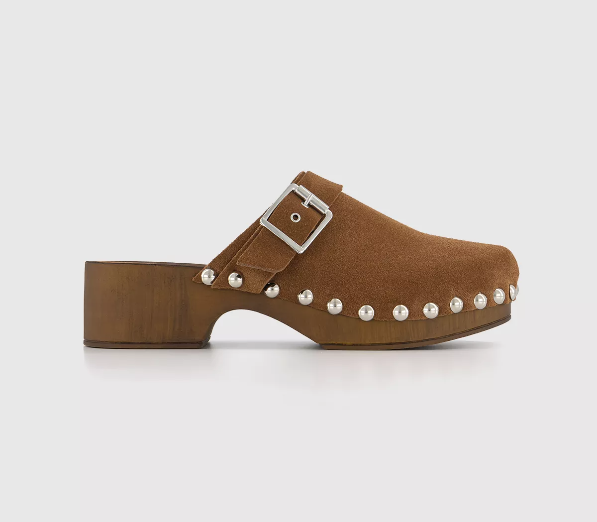 OFFICE Magda Clog Mules Tan Suede