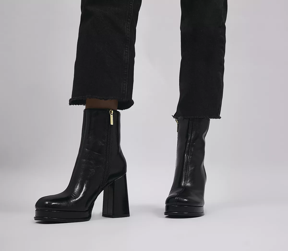 OFFICE After Party Platform Ankle Boots Black