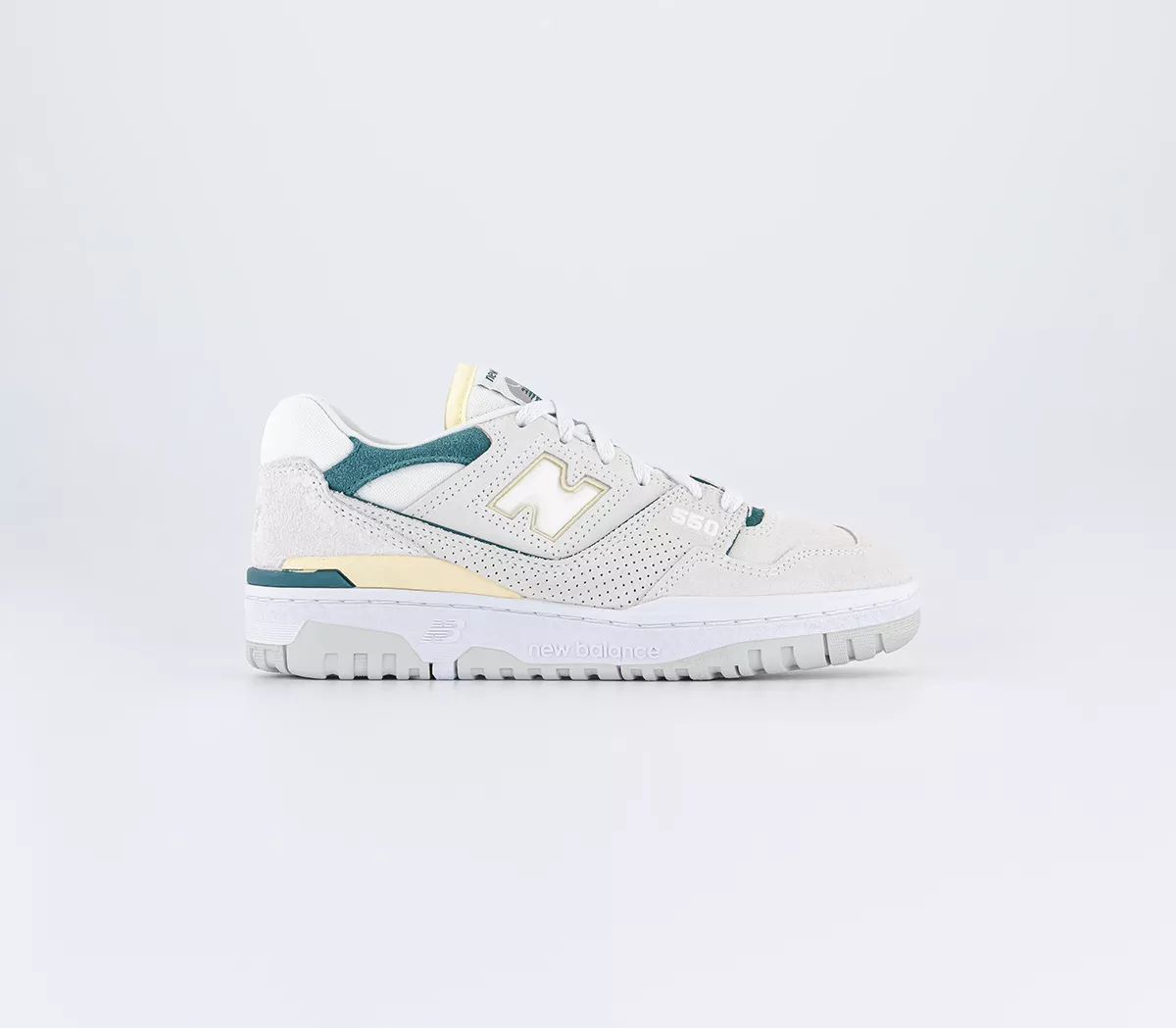 New Balance BB550 Trainers  Sea Salt Lime Grey White Green