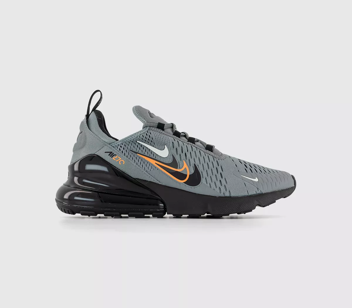 Nike Air Max 270 Trainers Smoke Grey Black Bright Mandarin