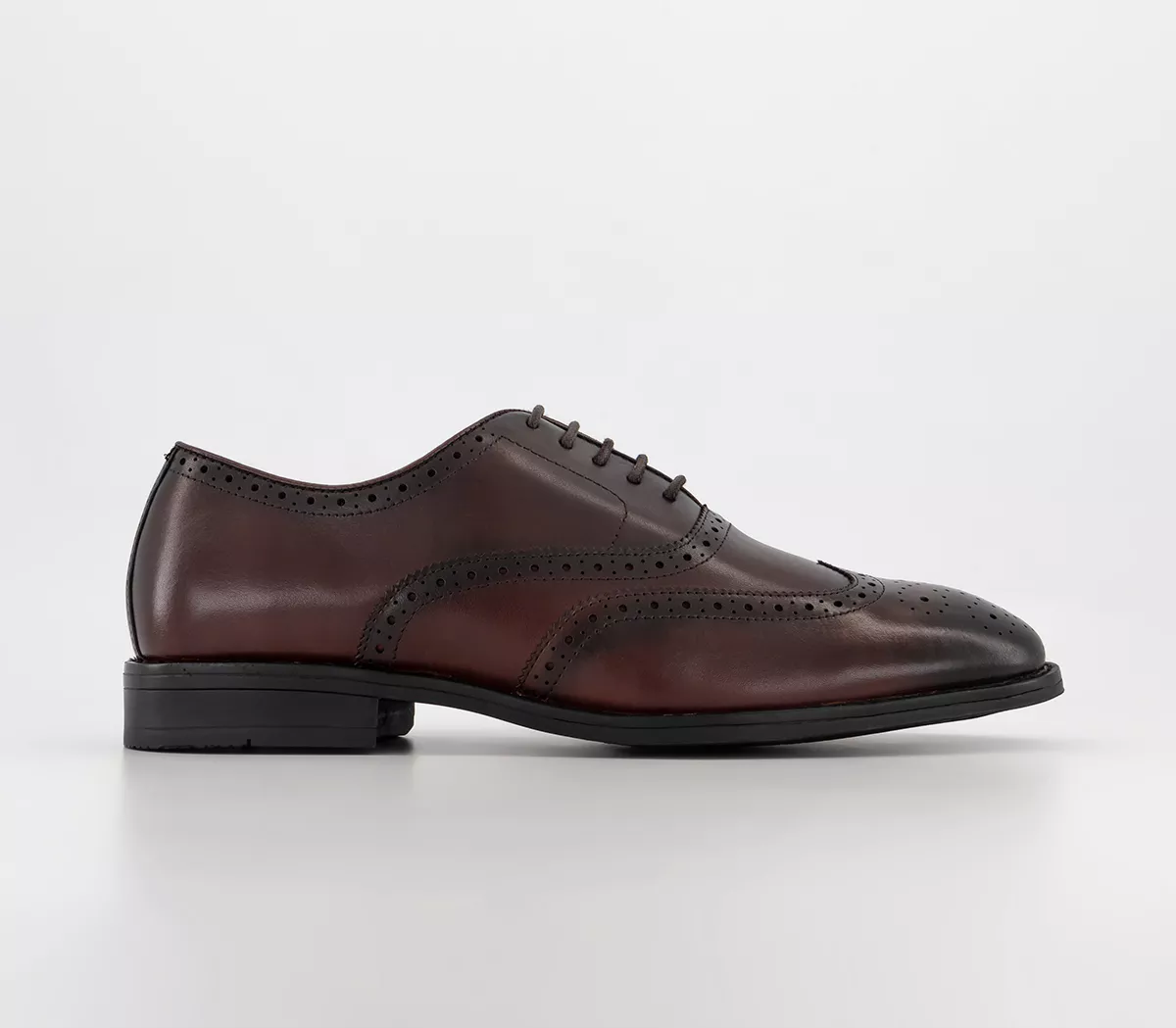 OFFICE Meanest Oxford Brogues Burgundy Leather Black Sole