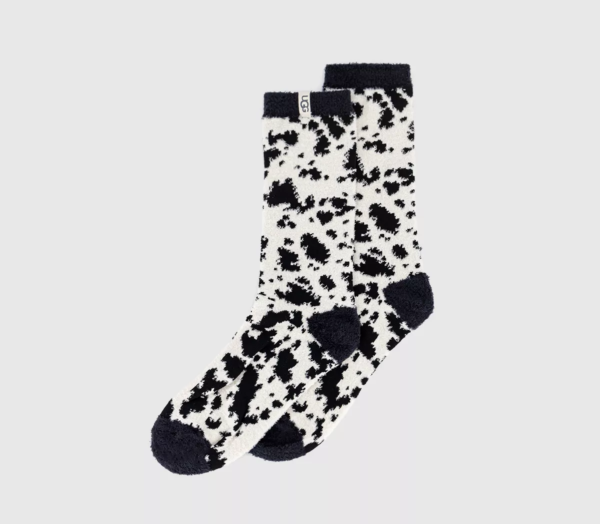 UGG Leslie Graphic Crew Socks Black White Gazella