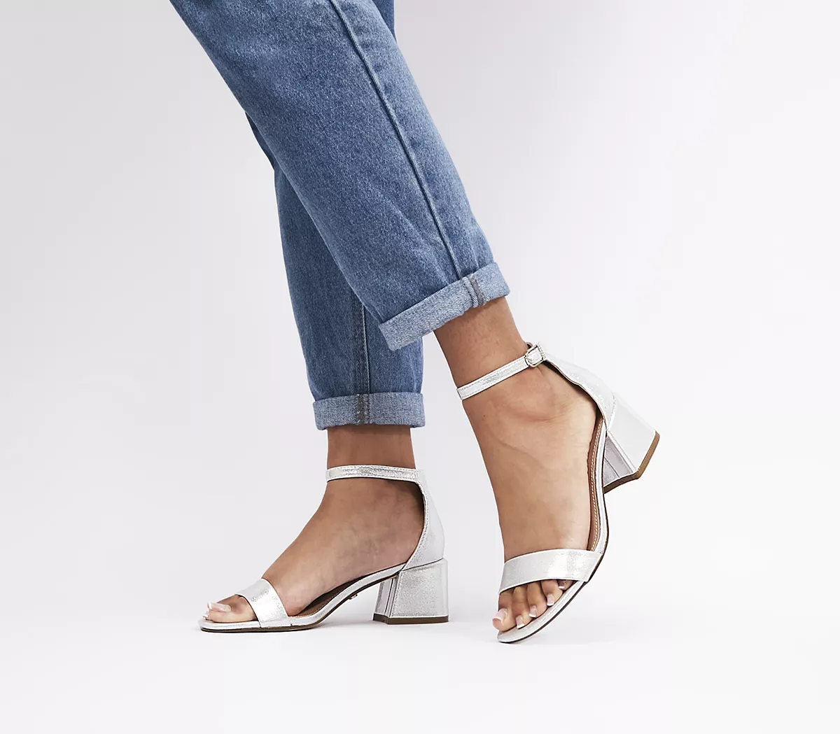 OFFICE My Way Two Part Sandals Silver