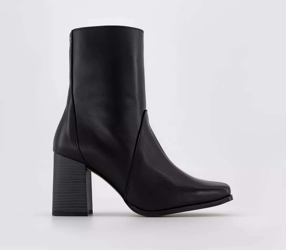 OFFICE Amala Heeled Point Ankle Boots Black Leather