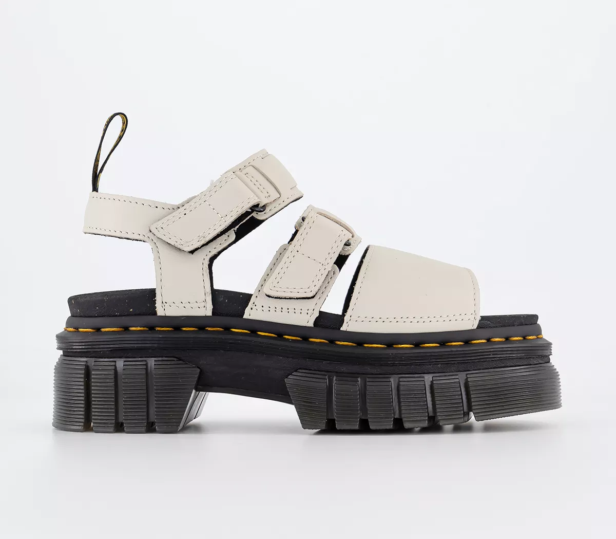 Dr. Martens Ricki 3-strap Sandals Cobblestone Grey Nappa Lux
