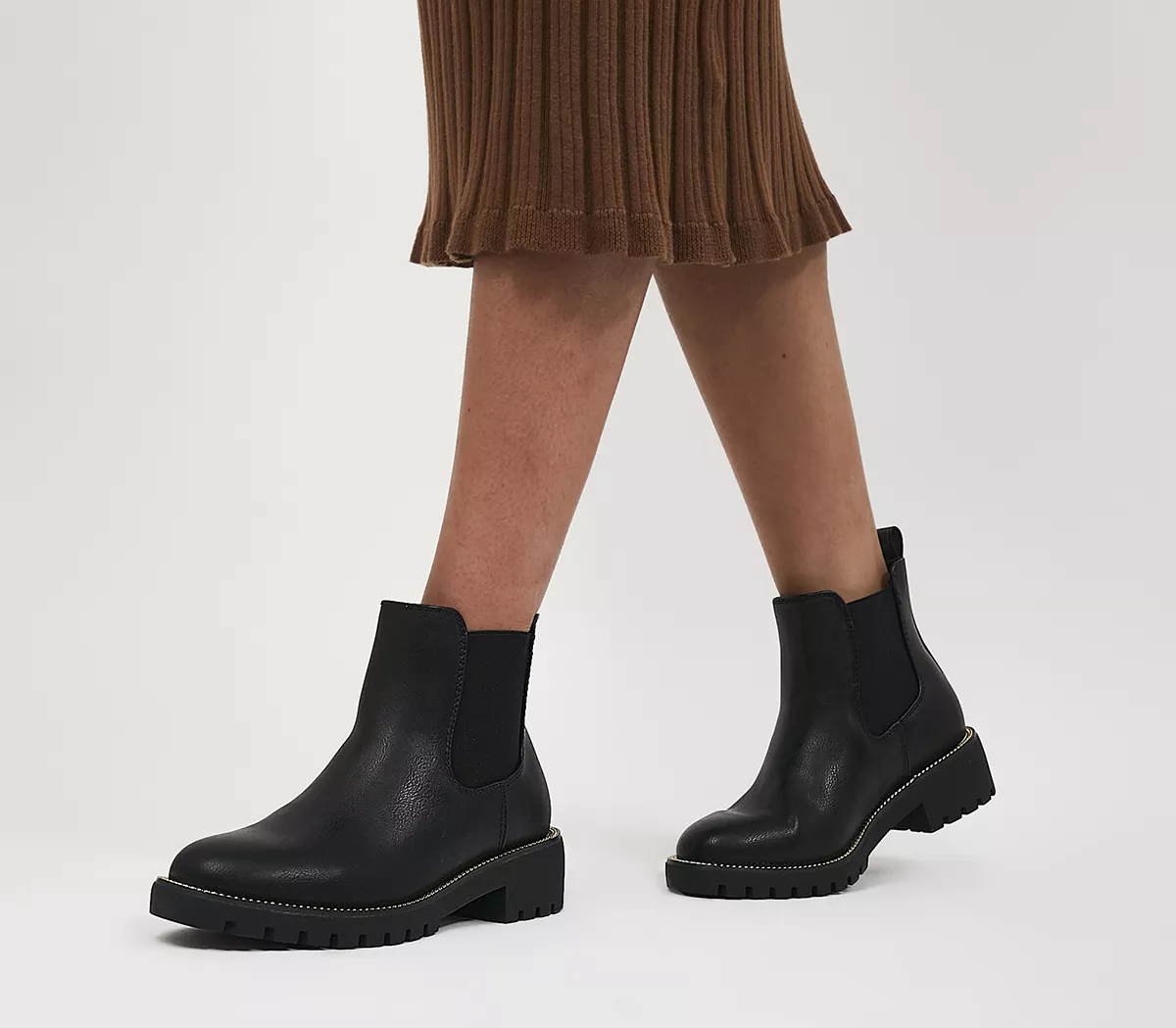 OFFICE Apollo Chain Detail Chelsea Ankle Boots Black