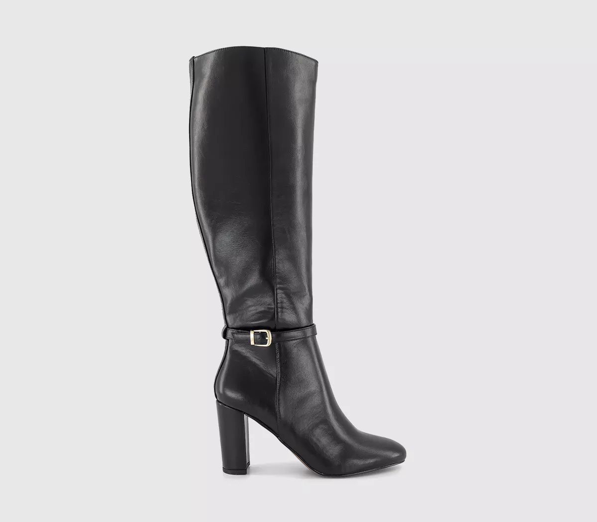 OFFICE Kramer Buckle High Heeled Knee Boots Black