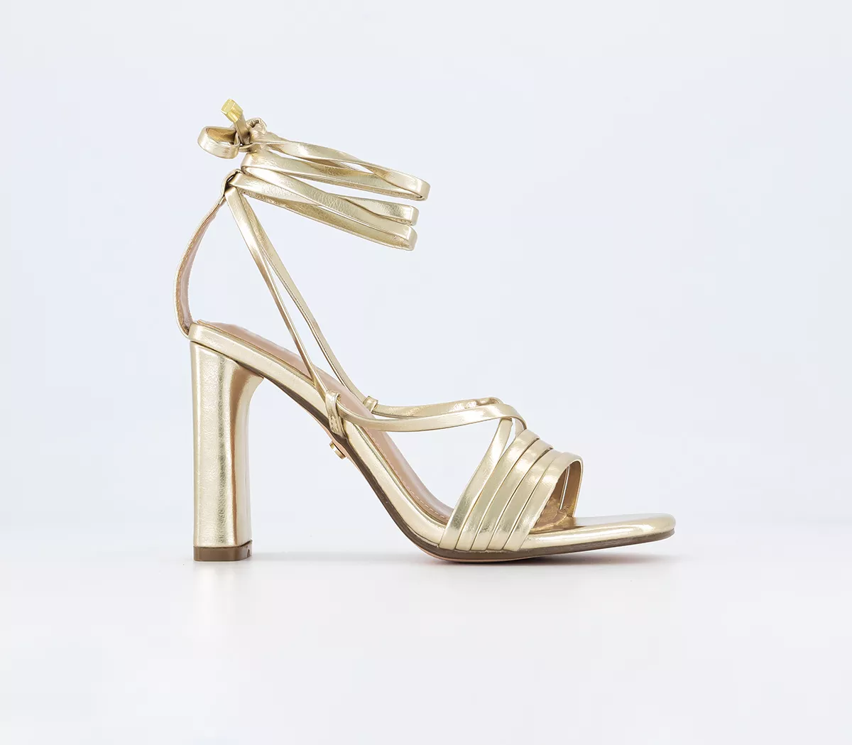 OFFICE Heritage Multistrap Block Heel Sandals Gold