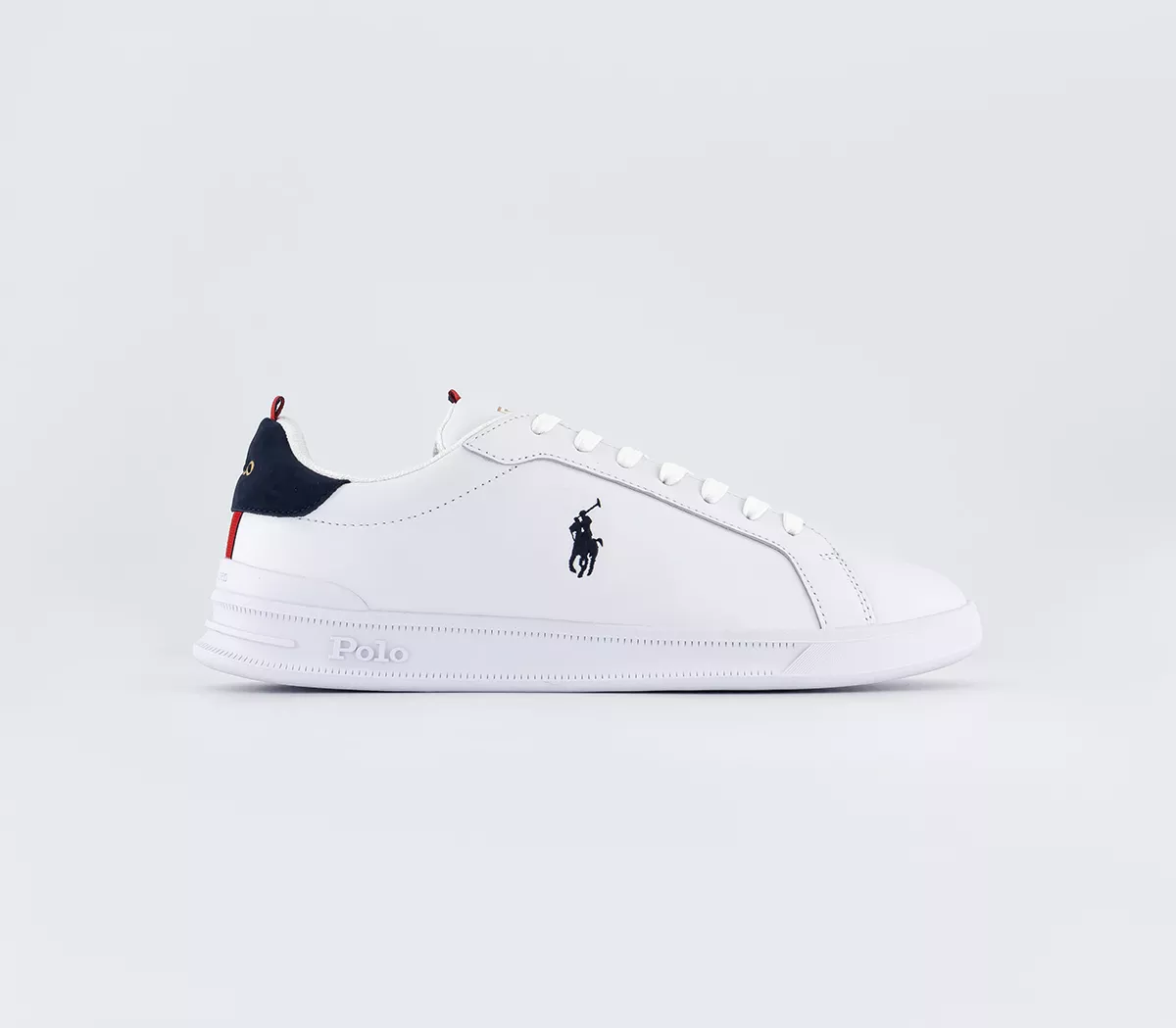 Polo Ralph Lauren Heritage Court Trainers  White Navy Red