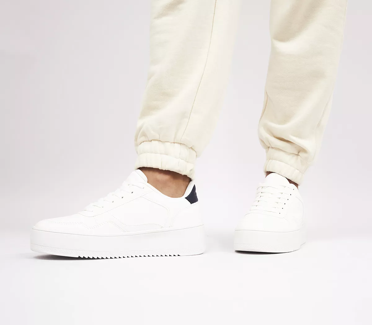 OFFICE Floella Block Detail Trainers White