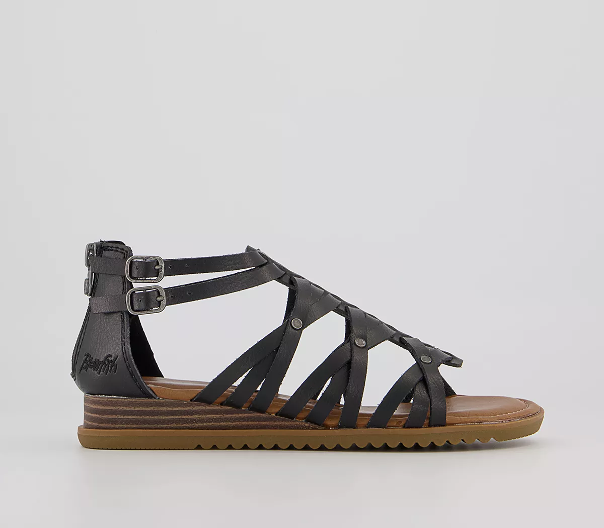Blowfish Malibu Bloomy Weave Sandals Black Dyecut