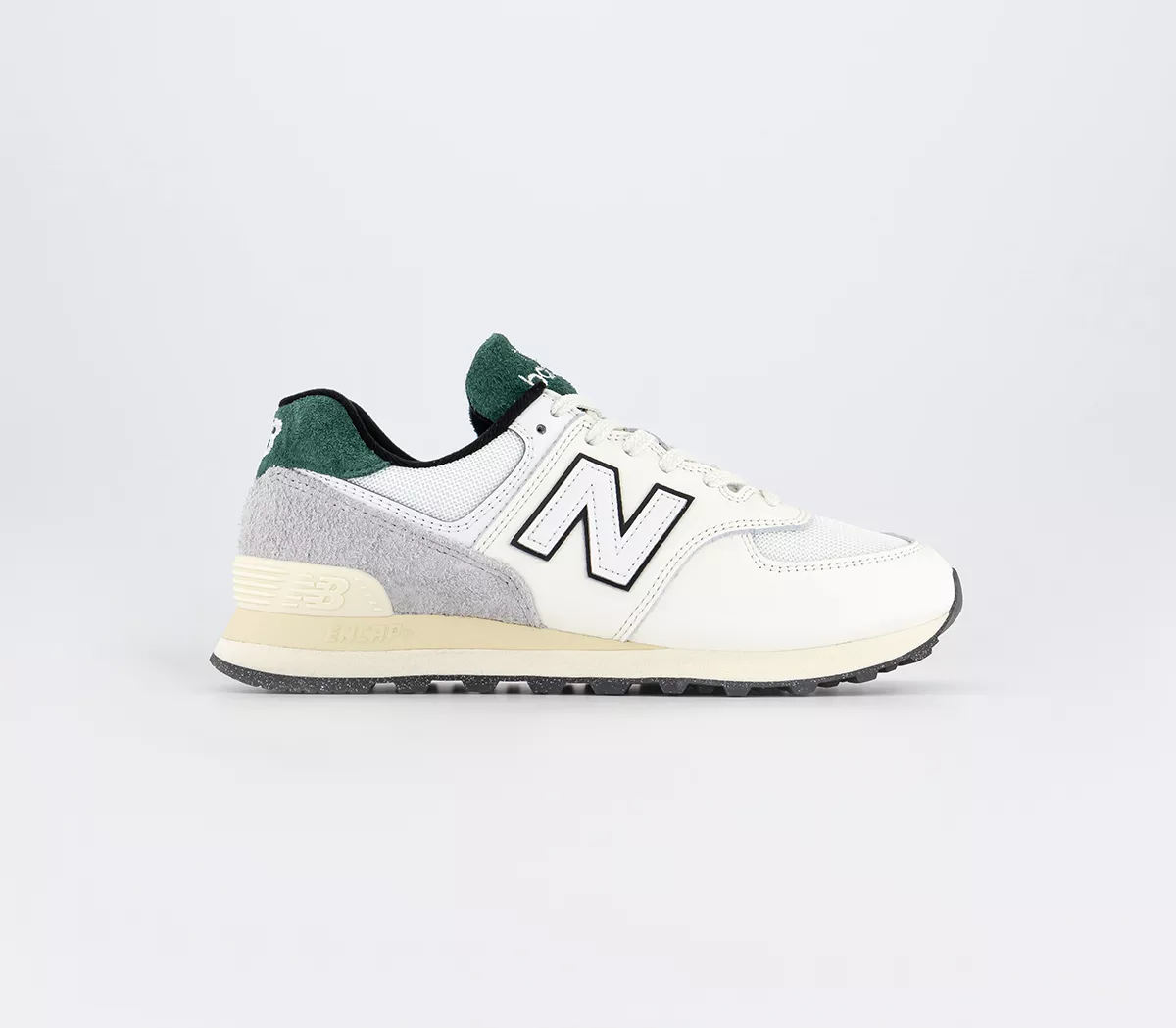 New Balance 574 Trainers  White Grey Green