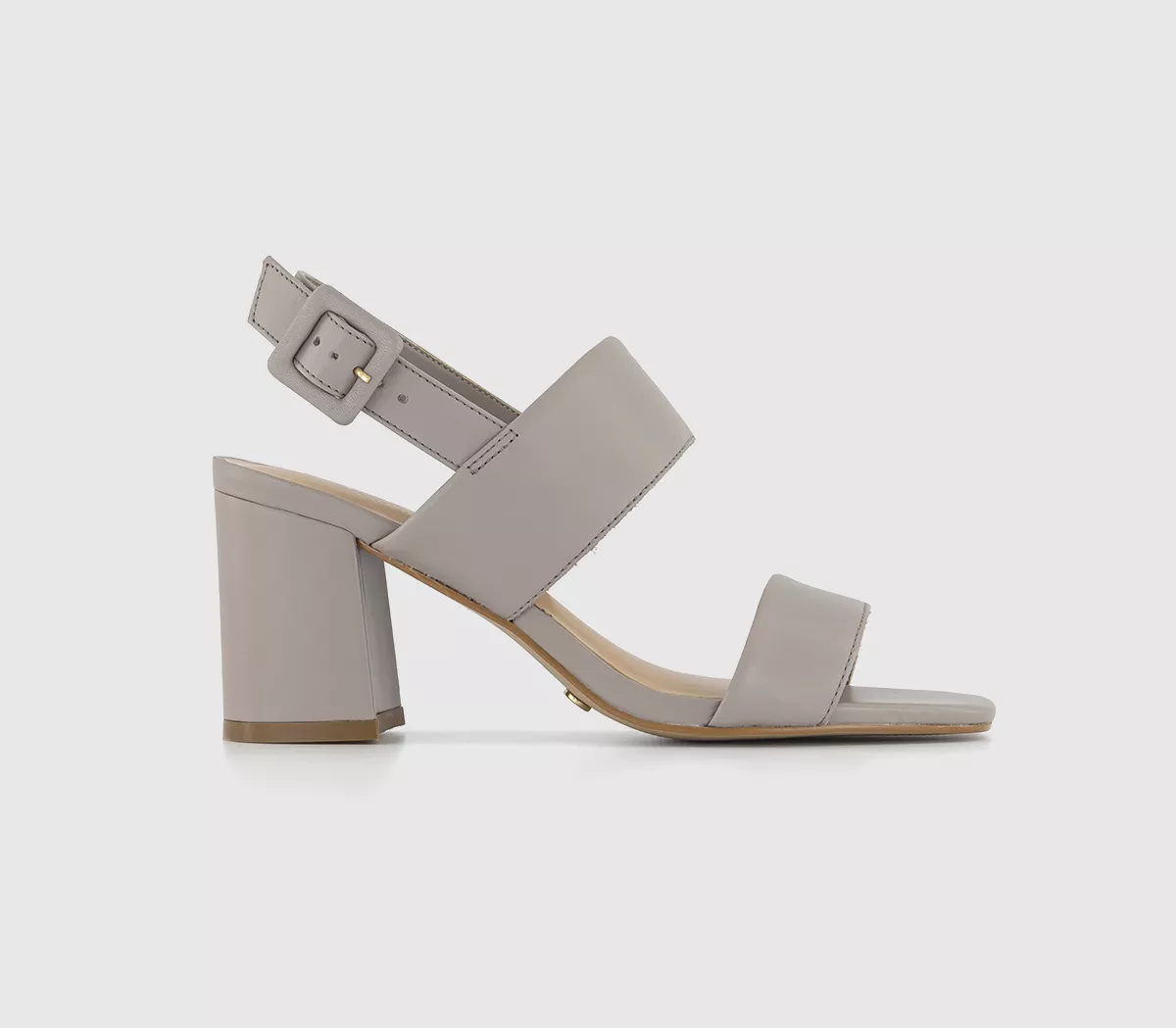 OFFICE Madeline Two Part Block Heels Grey Leather