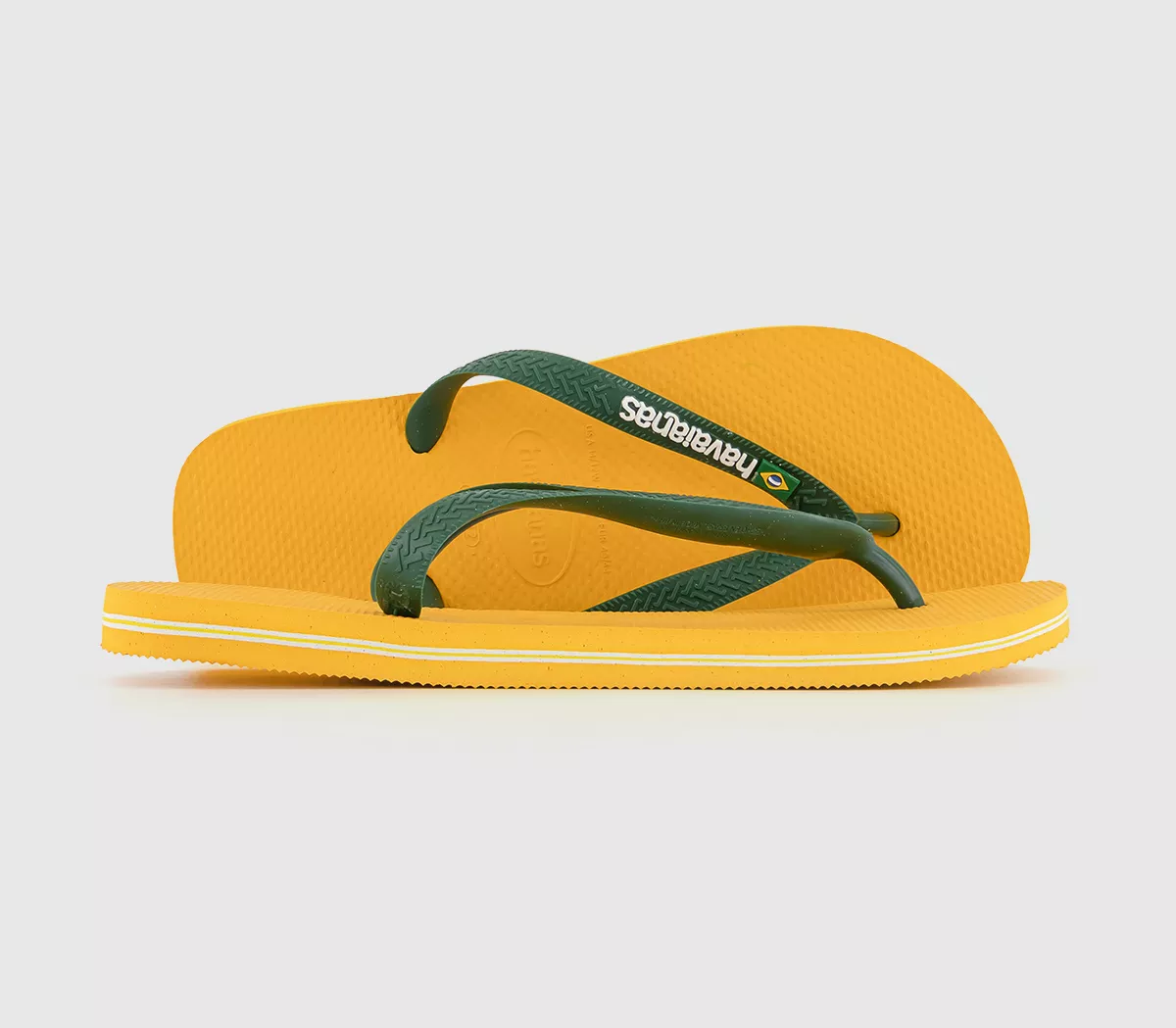 Havaianas Brasil Logo Flip Flops Pop Yellow