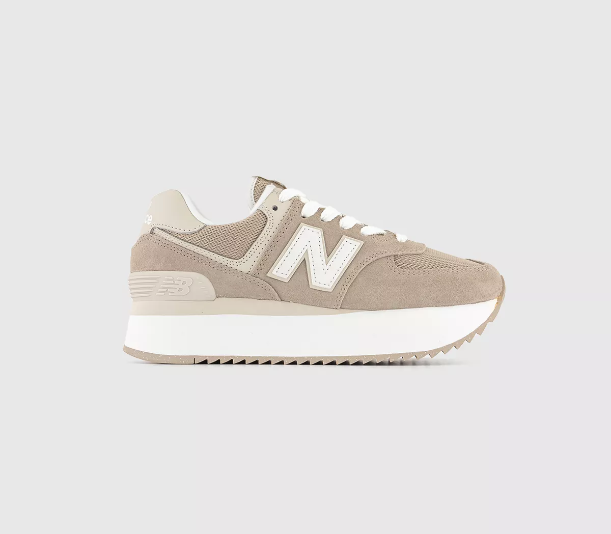 New Balance 574 Platform Trainers  Driftwood Brown