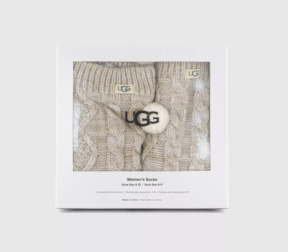 UGG Giftable Boxed Pom Pom Socks Cream