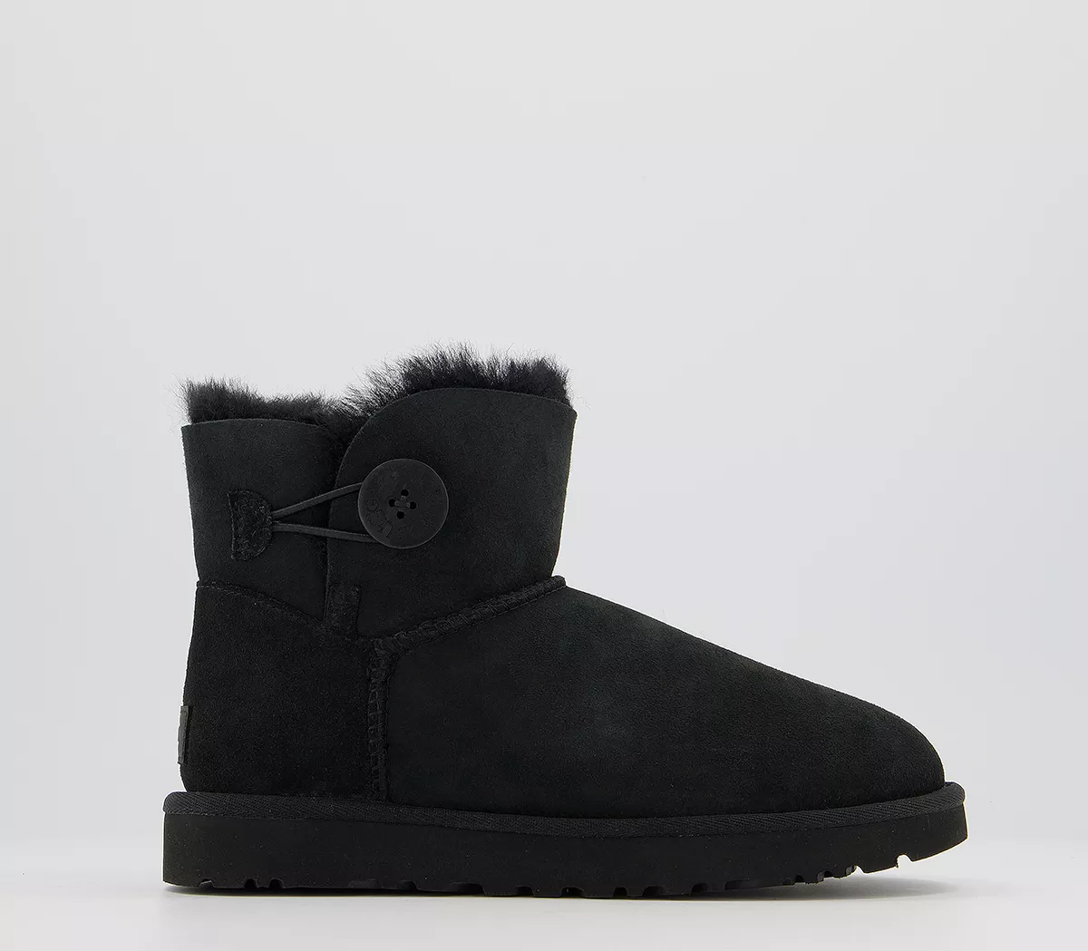 UGG Mini Bailey Button II Black Suede