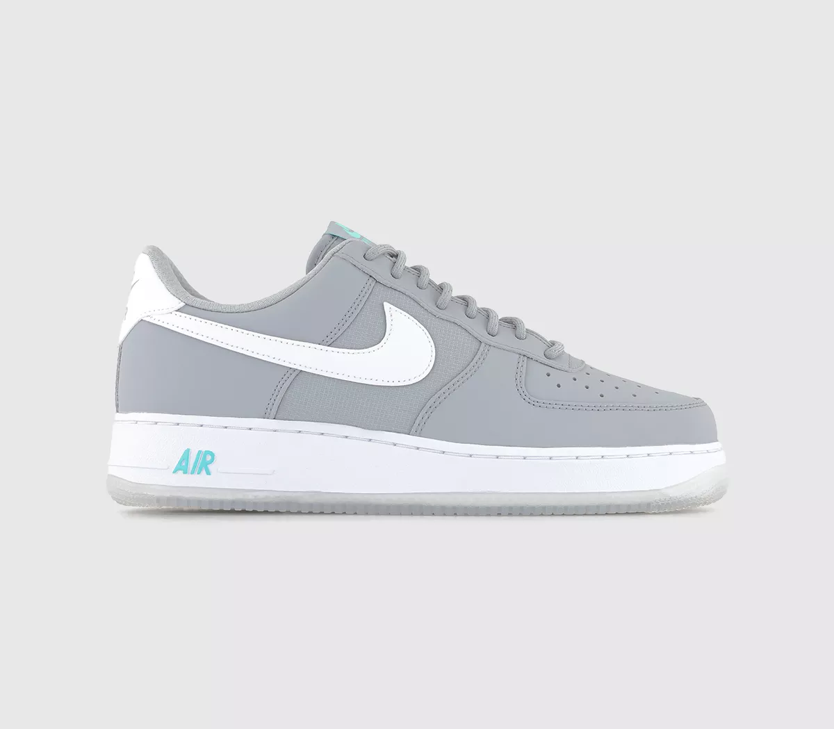 Nike Air Force 1 '07 Trainers Wolf Grey White Hyper Turquoise