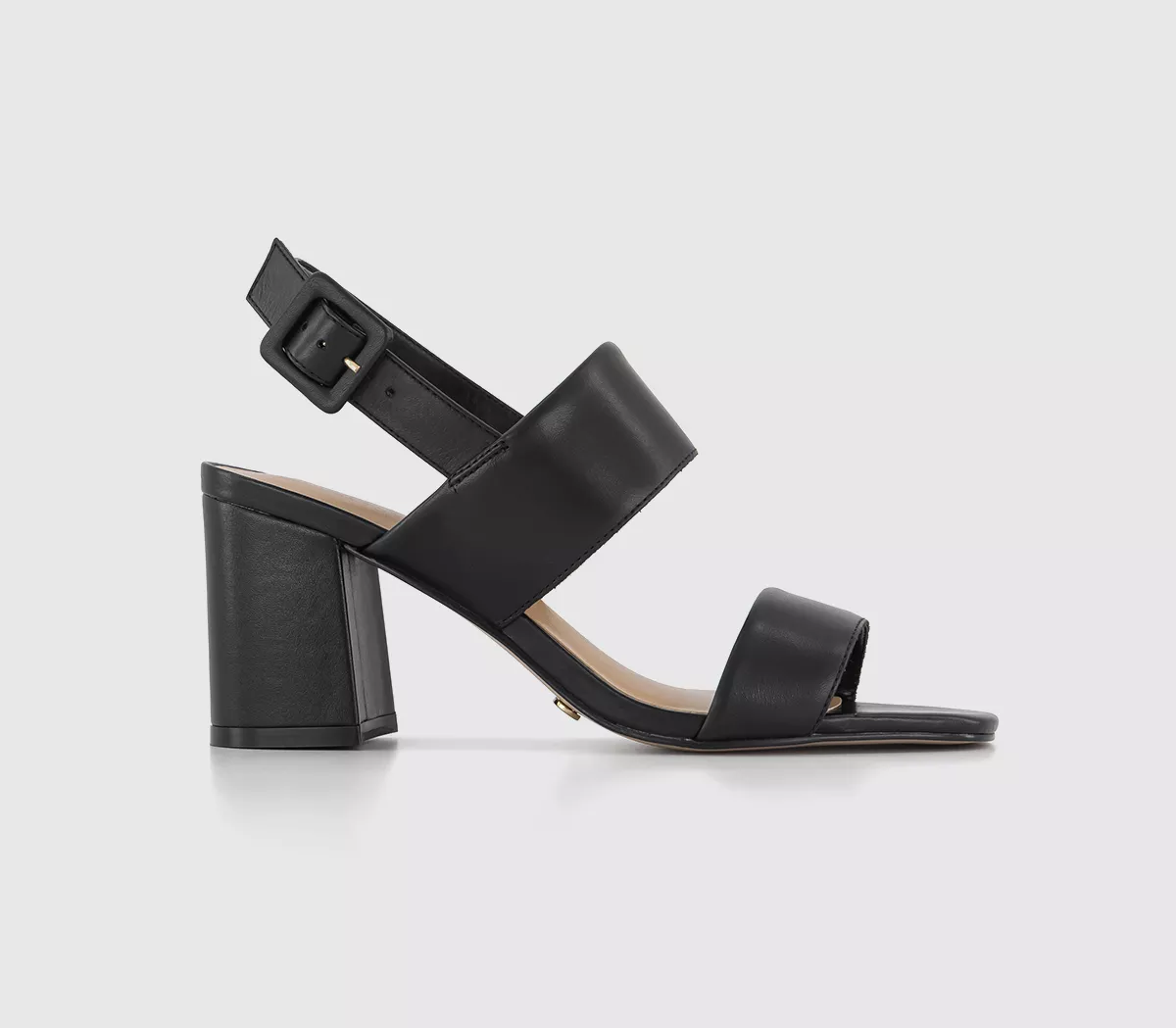 OFFICE Madeline Two Part Block Heels Black Leather