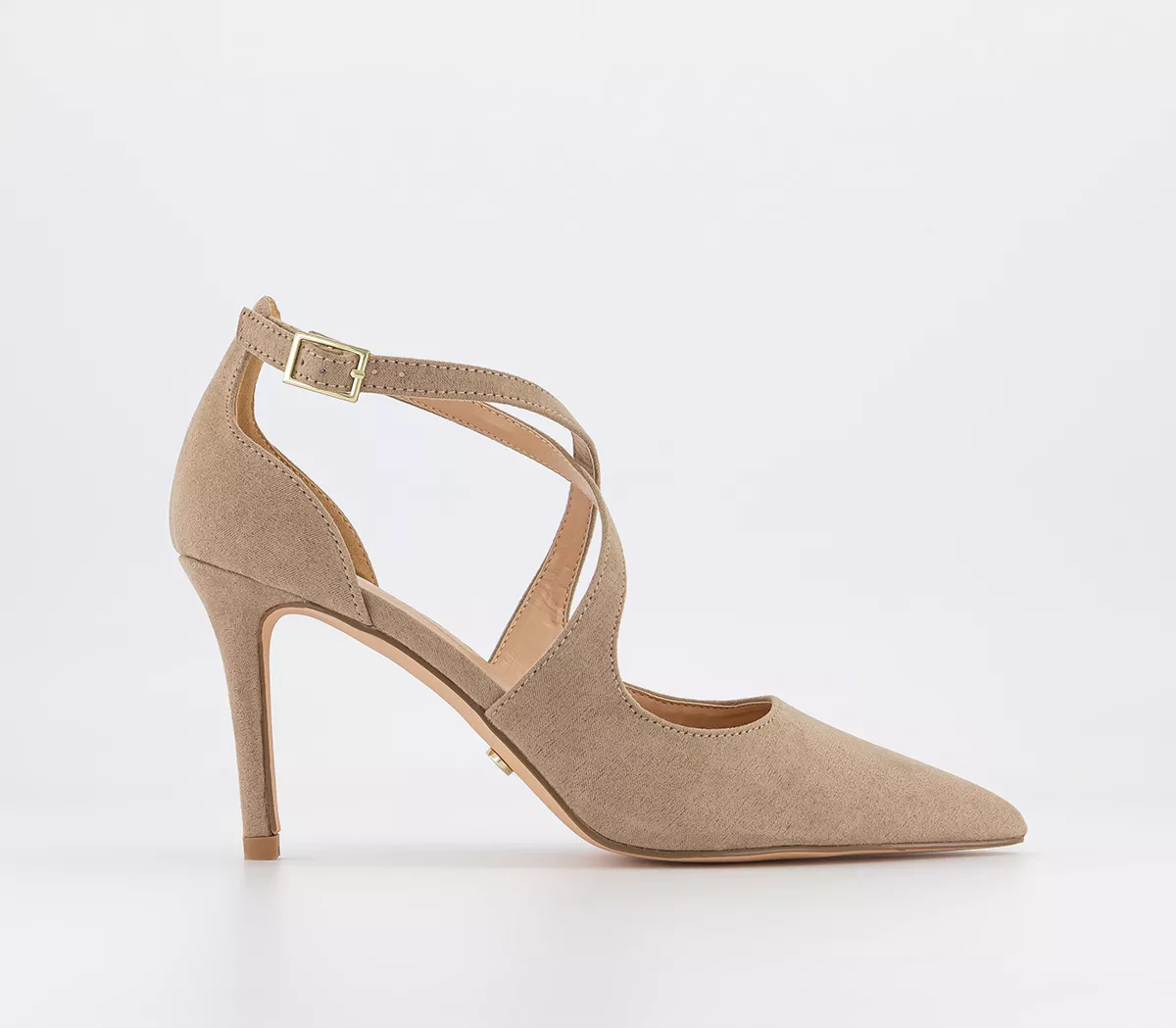 OFFICE Myla Cross Strap Court Heels Taupe