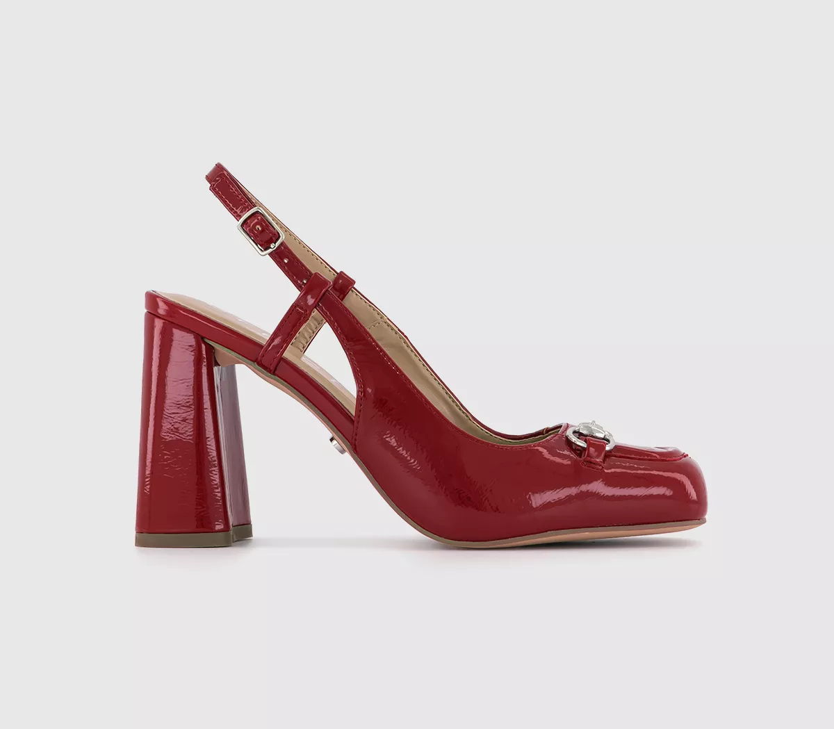 OFFICE Helena High Snaffle Slingback Heels Red Patent