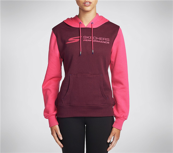 Skechers Women Launch Popover Hoodie Burgundy