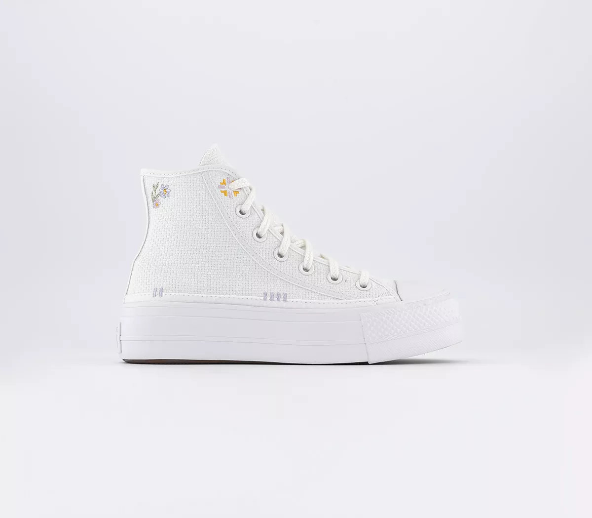 Converse All Star Lift Hi Platform Trainers White Moonstone Violet Mouse