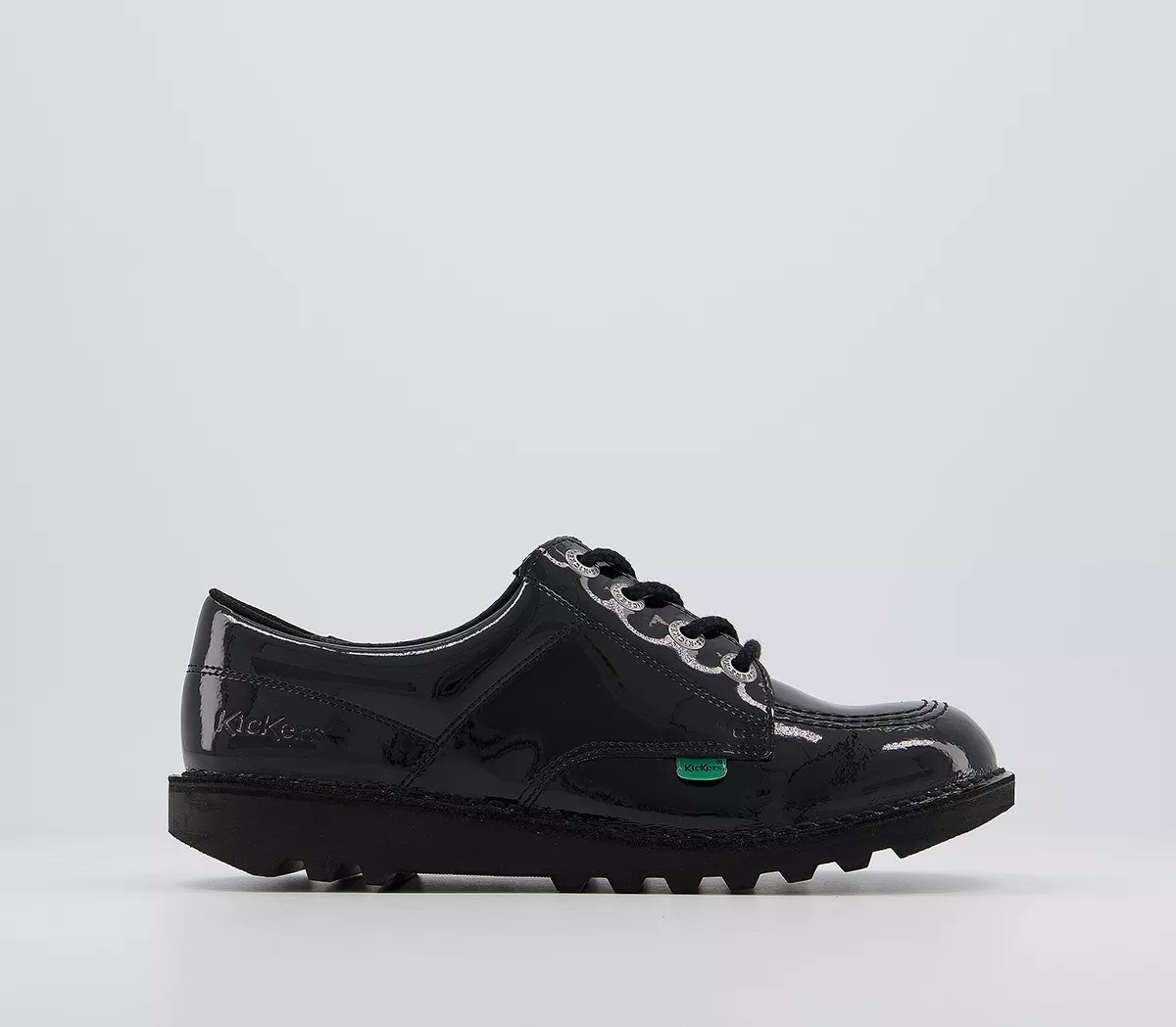 Kickers Kick Lo Patent Youth Shoes Black Patent