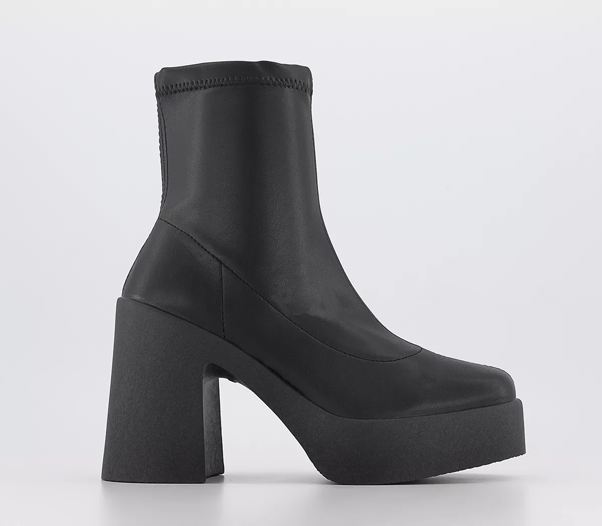 OFFICE Amenna Platform Zip-Up Sock Heeled Boots Black