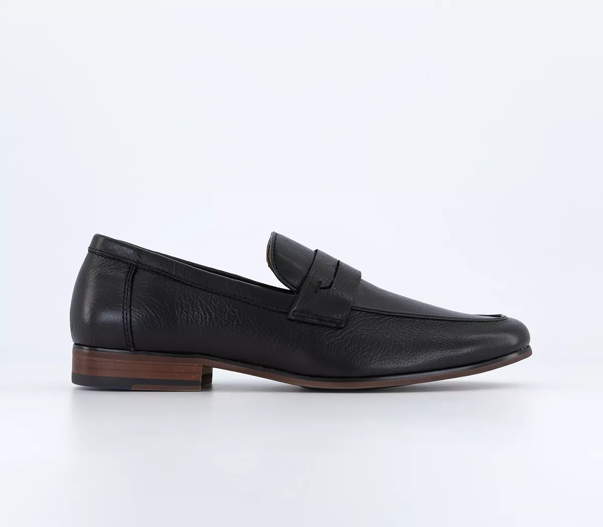 OFFICE Malibu Cut Out Saddle Loafers Black Leather