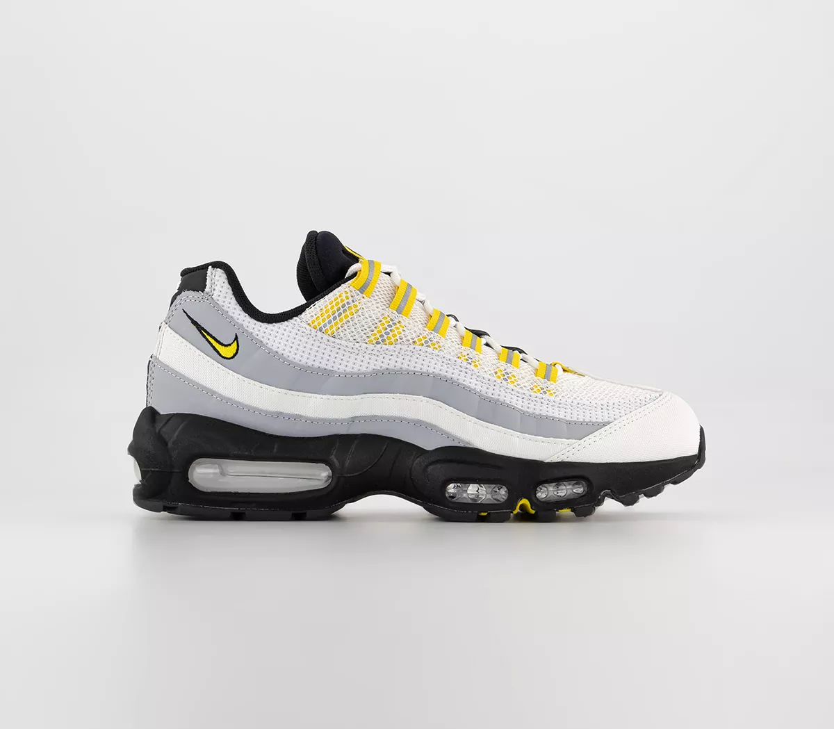 Nike Air Max 95 Trainers  White Tour Yellow Black Wolf Grey