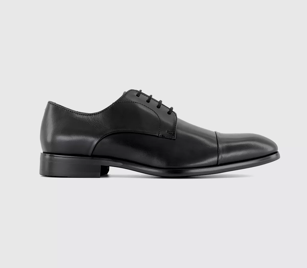 OFFICE Marlow Toe Cap Derby Black Leather