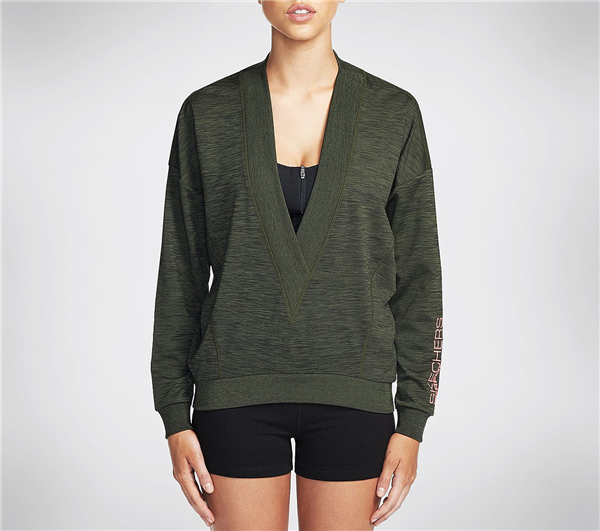 Skechers Women Canyon V-Neck Sweat Shirt Green