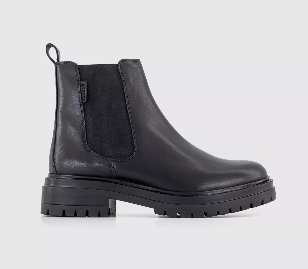 OFFICE Angelica Cleated Chelsea Boots Black Leather