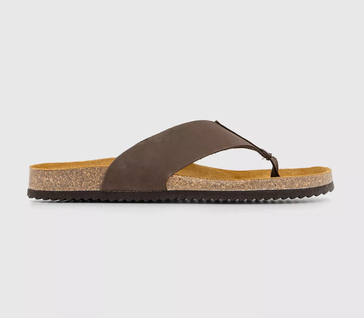 OFFICE Darwin 2 Toe Thong Sandals Brown Nubuck
