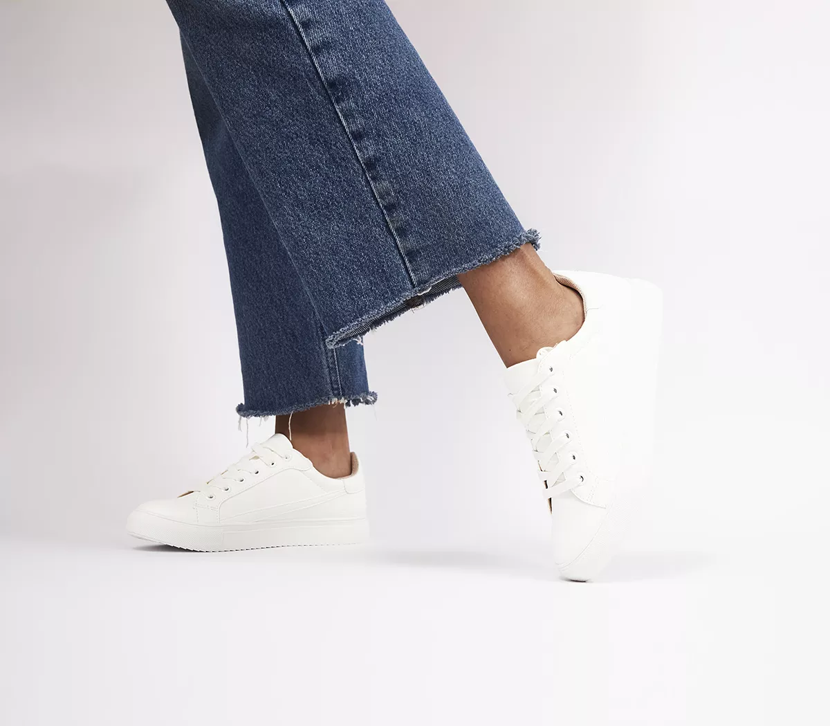 OFFICE Free Spirit Lace Up Trainers White