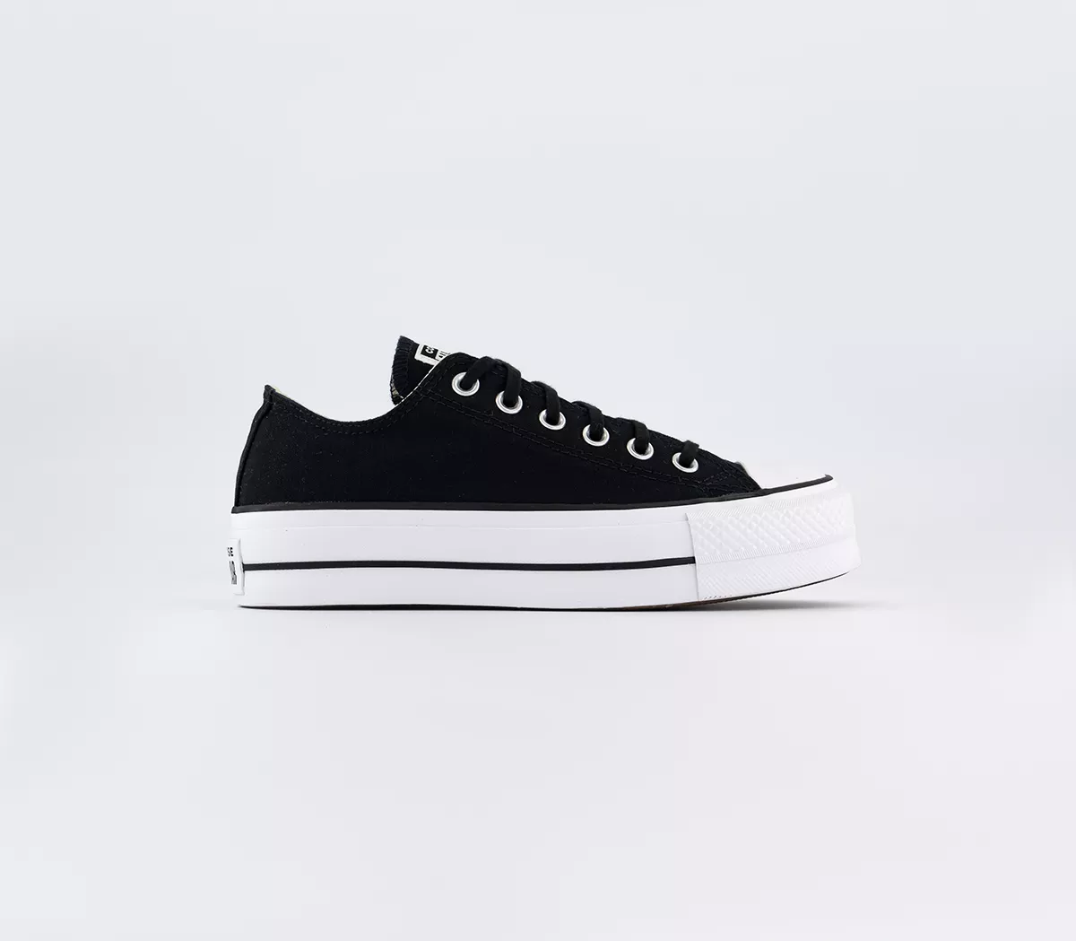 Converse All Star Low Platform Trainers Black Black White