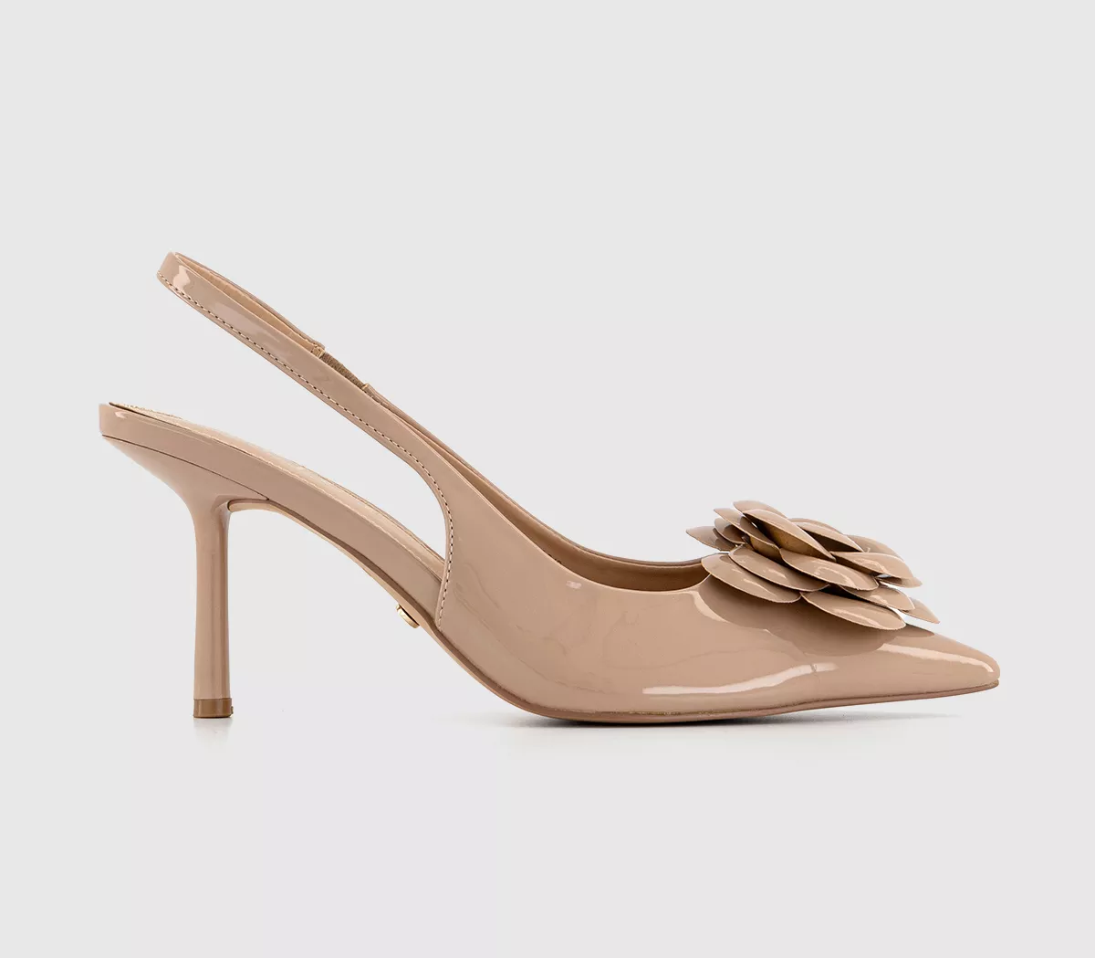 OFFICE May Flower Detail Slingback Heels Beige