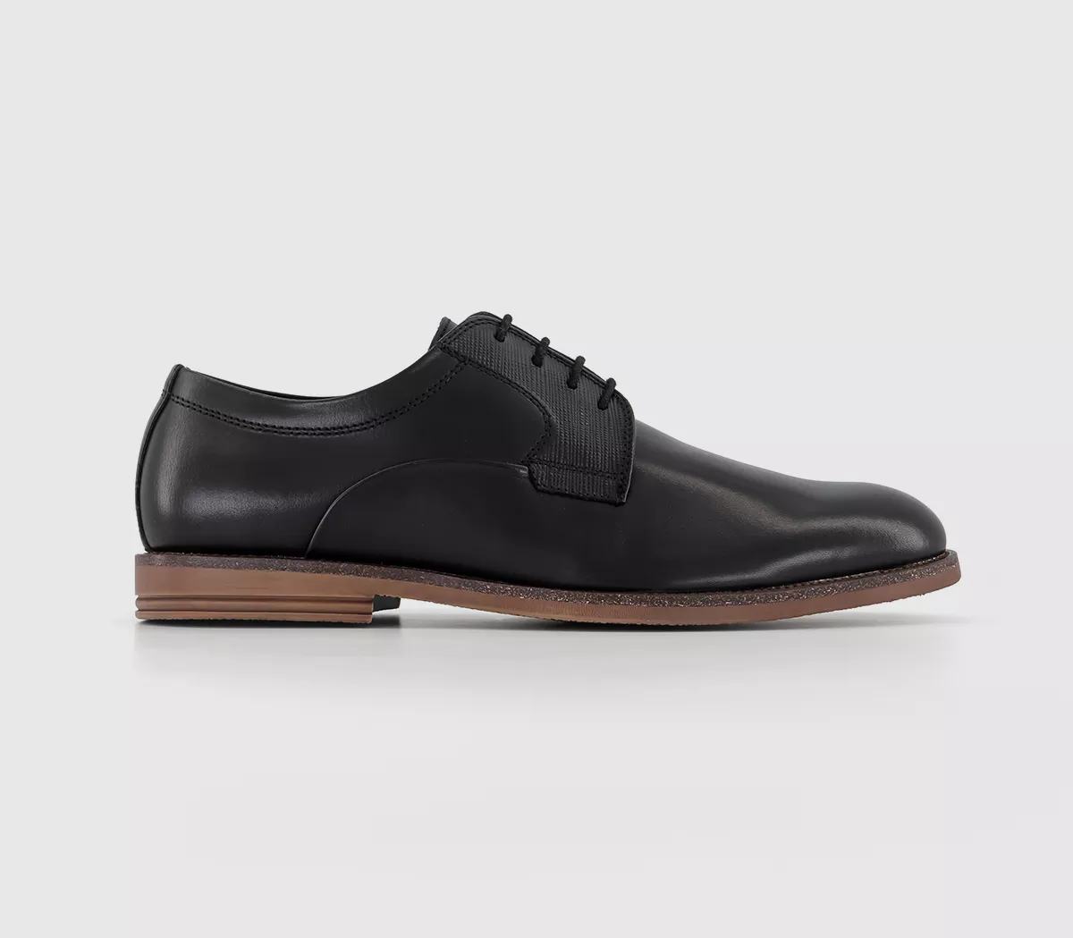 OFFICE Matteo Embossed Flexi Sole Derby Shoes Black Leather