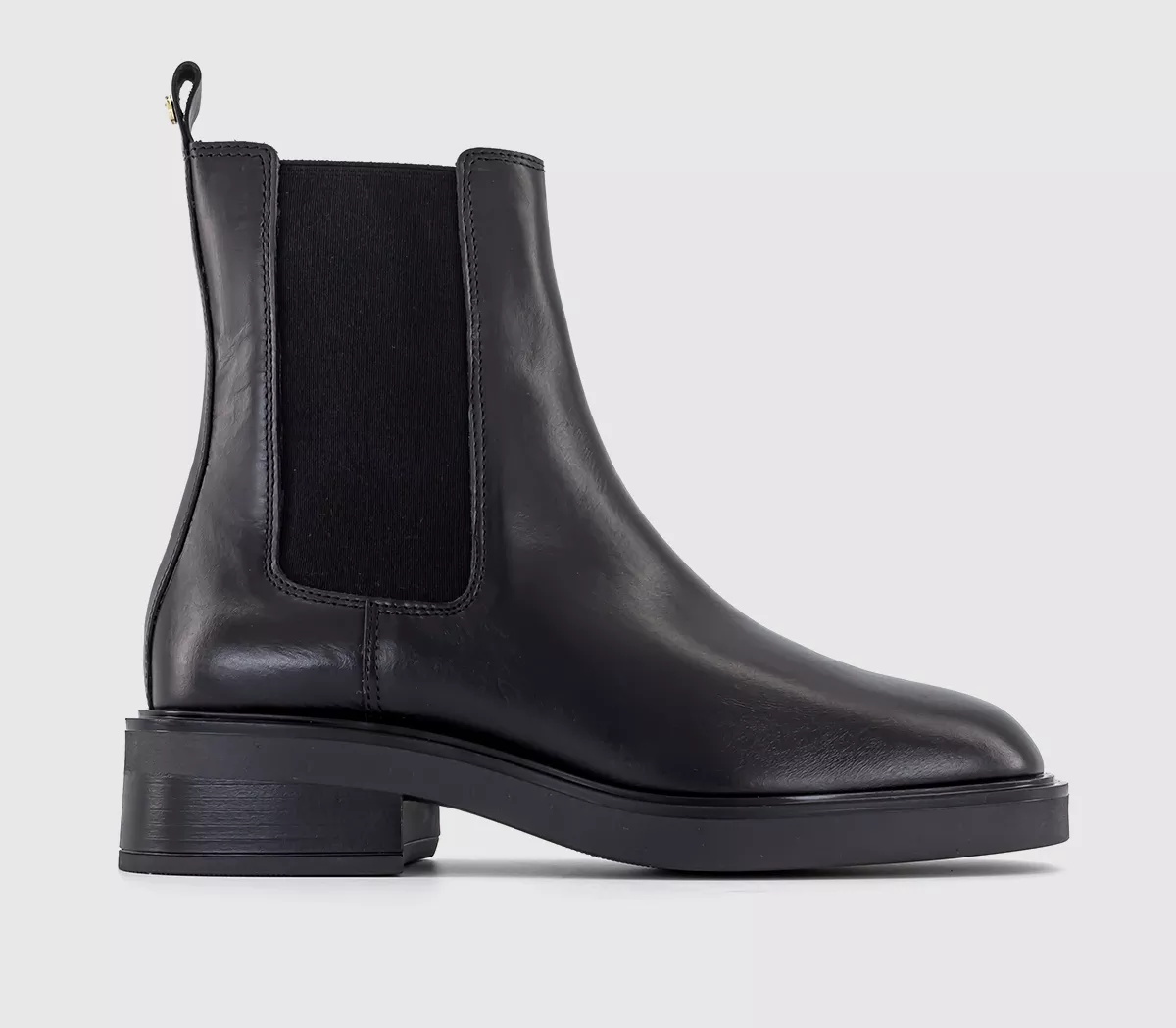 OFFICE Attention Clean Chelsea Ankle Boots Black Leather